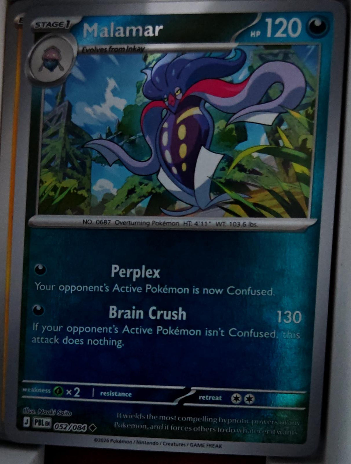 Malamar - 052/084 - Reverse Holo - PITCH BLACK - Pokemon - Uncommon | AA63-21
