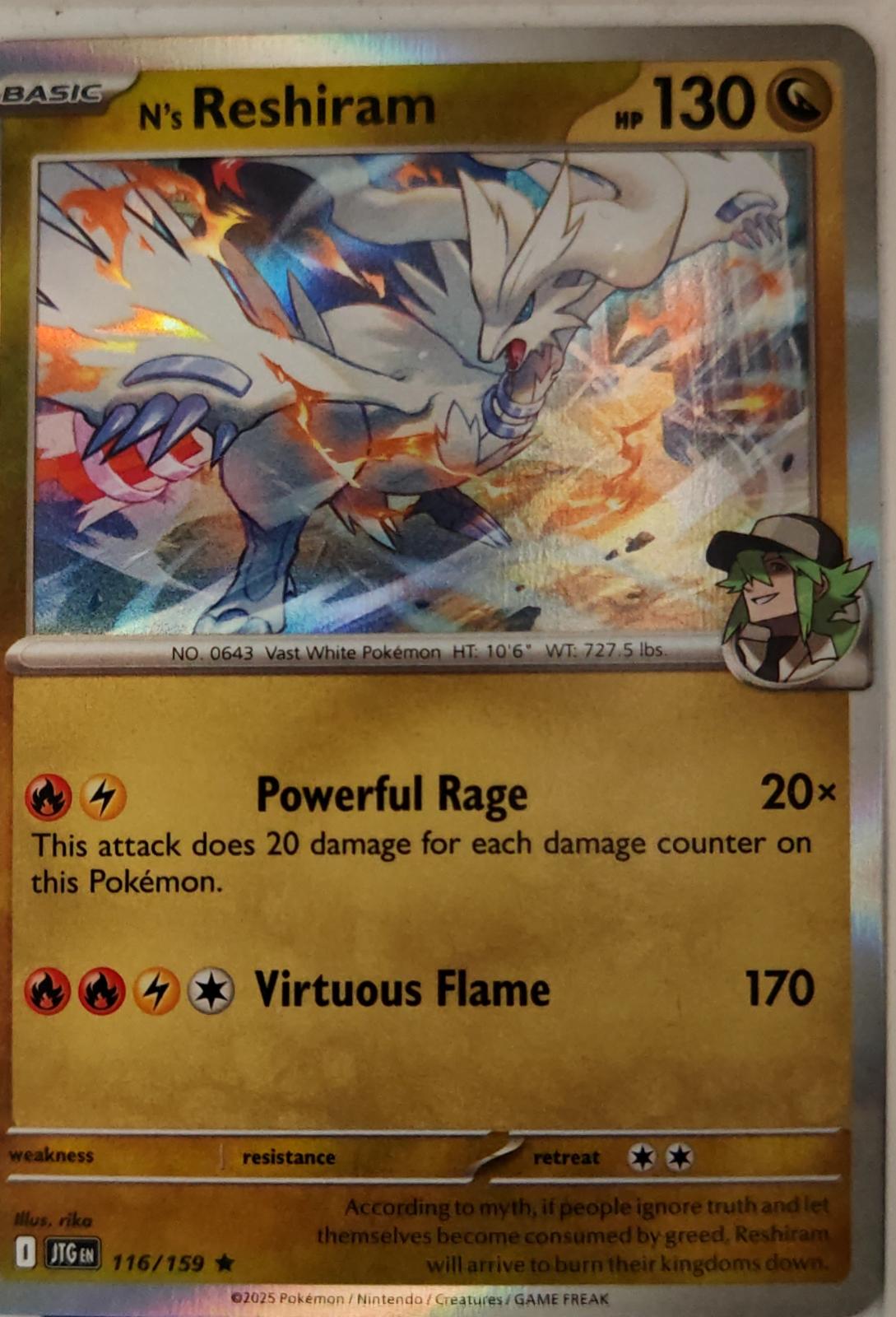 N's Reshiram - 116/159 - Holo - JOURNEY TOGETHER - Pokemon - Rare | AA21-1