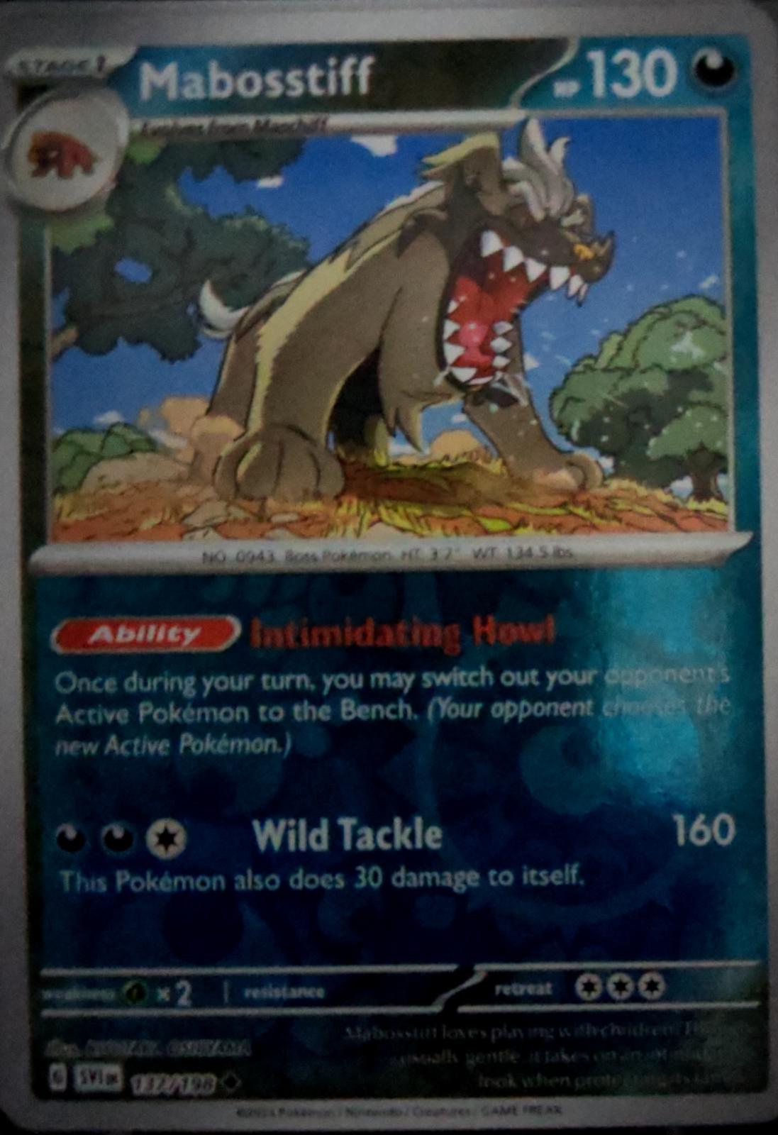 Mabosstiff - 137/198 - Reverse Holo - SCARLET & VIOLET - Pokemon - | AA49-45