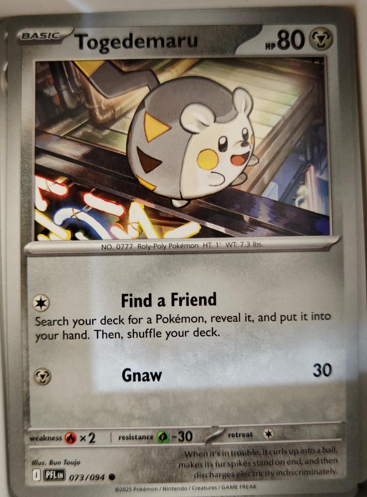 Togedemaru - 073/094 - - PHANTASMAL FLAMES - Pokemon - Common | AA05-81