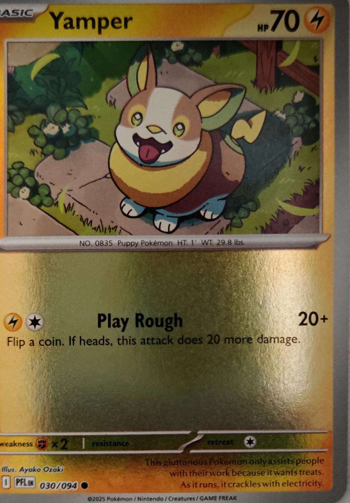Yamper - 030/094 - Reverse Holo - PHANTASMAL FLAMES - Pokemon - Common | AA31-1