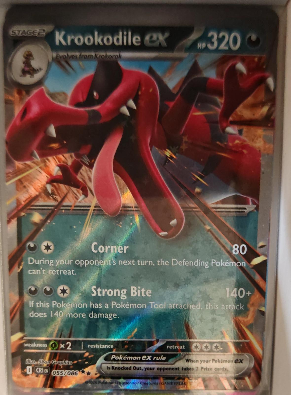 Krookodile ex - 055/086 - Holo - CHAOS RISING - Pokemon - Double Rare | AA37-4