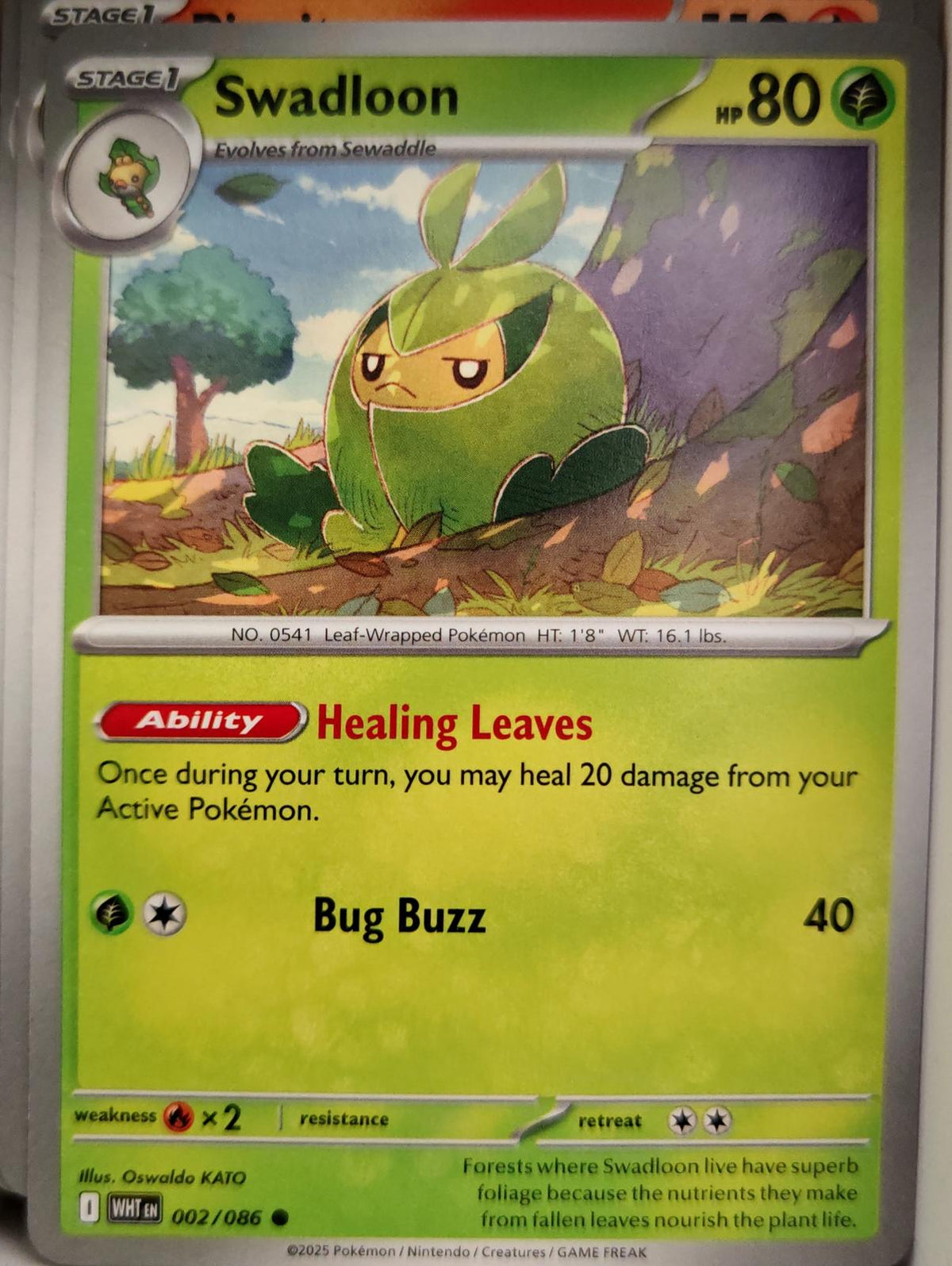 Swadloon - 002/086 - - WHITE FLARE - Pokemon - Common | AA03-88