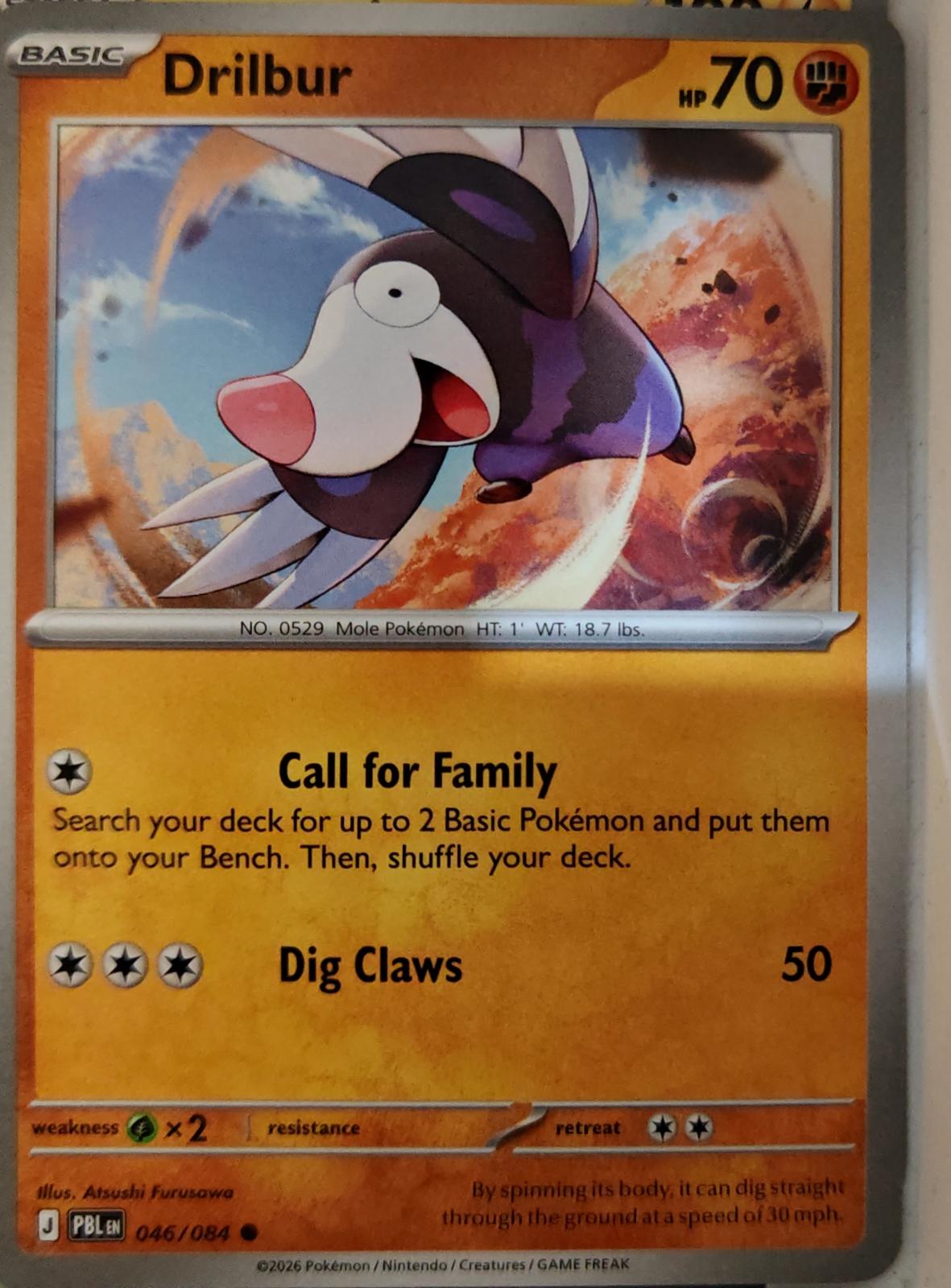 Drilbur - 046/084 - - PITCH BLACK - Pokemon - Common | AA18-2