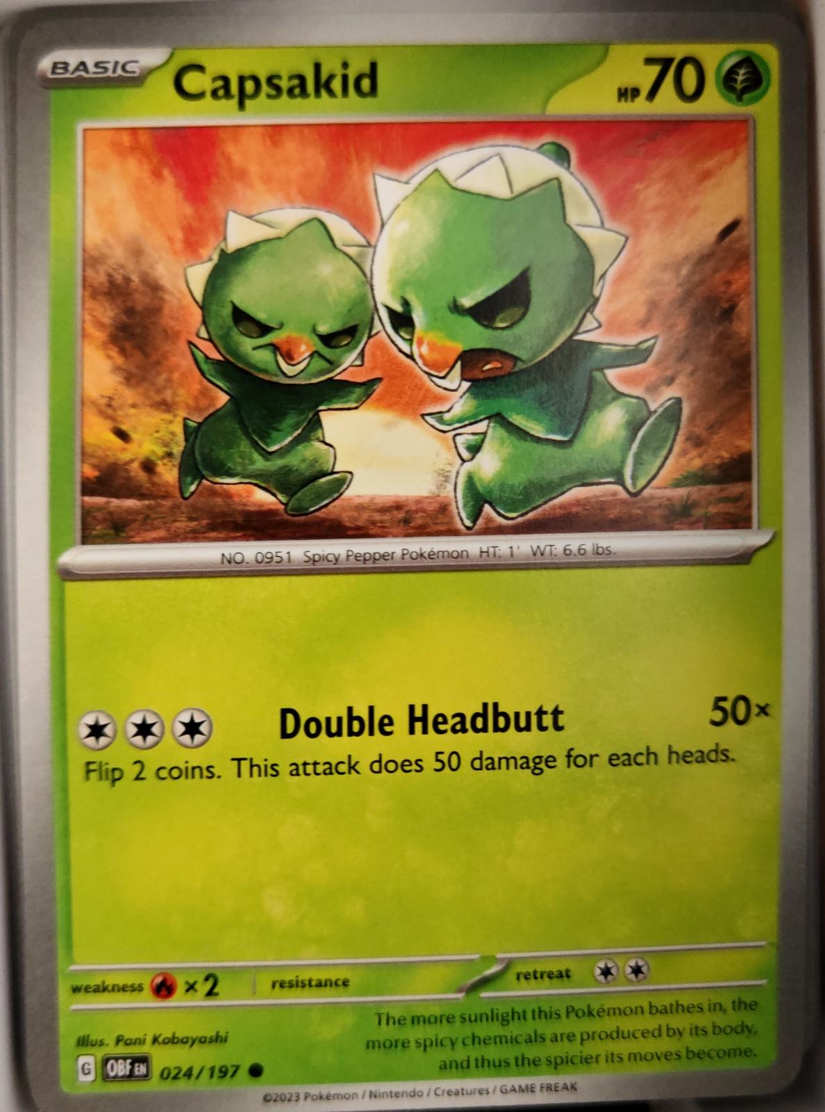 Capsakid - 024/197 - - OBSIDIAN FLAMES - Pokemon - Common | AA05-90