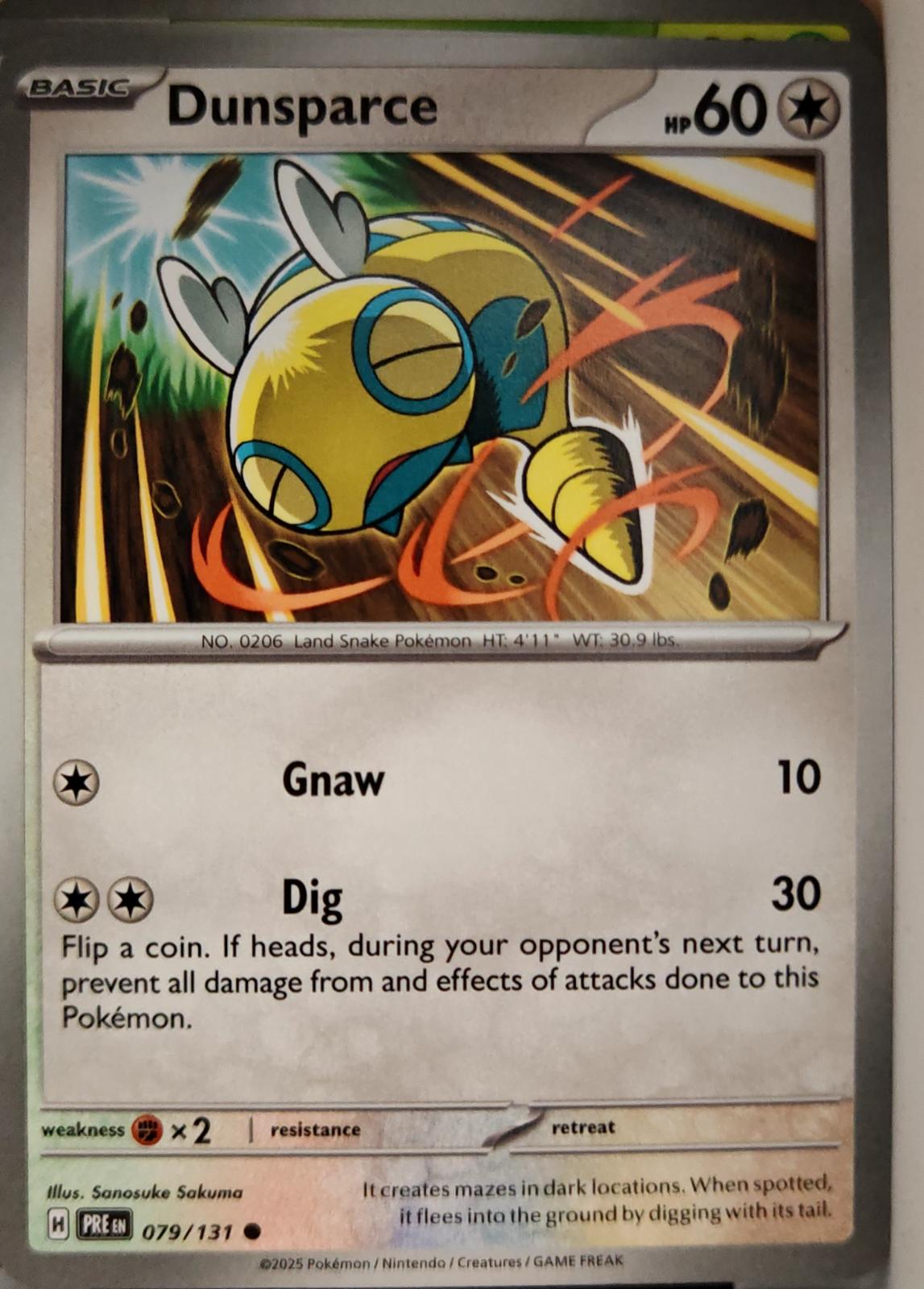 Dunsparce - 079/131 - - PRISMATIC EVOLUTIONS - Pokemon - Common | AA03-12
