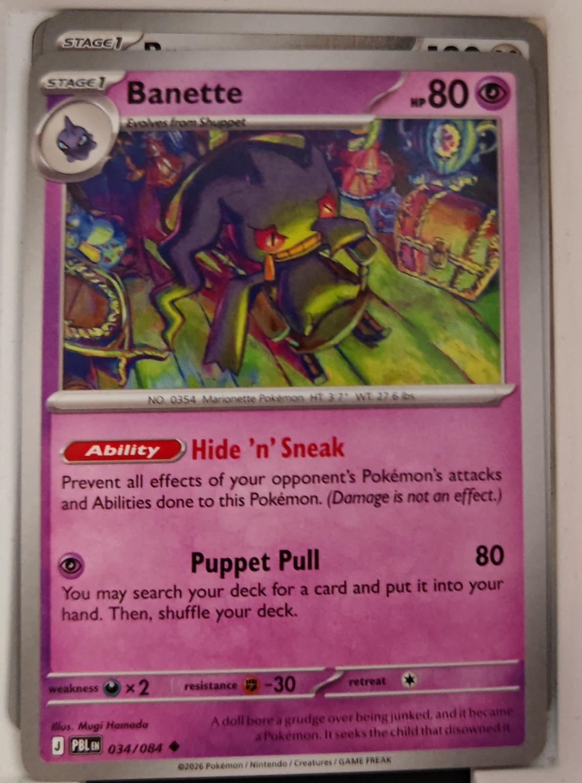 Banette - 034/084 - - PITCH BLACK - Pokemon - Uncommon | AA28-5