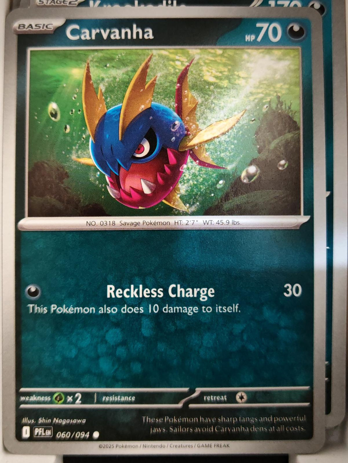 Carvanha - 060/094 - - PHANTASMAL FLAMES - Pokemon - Common | AA05-23