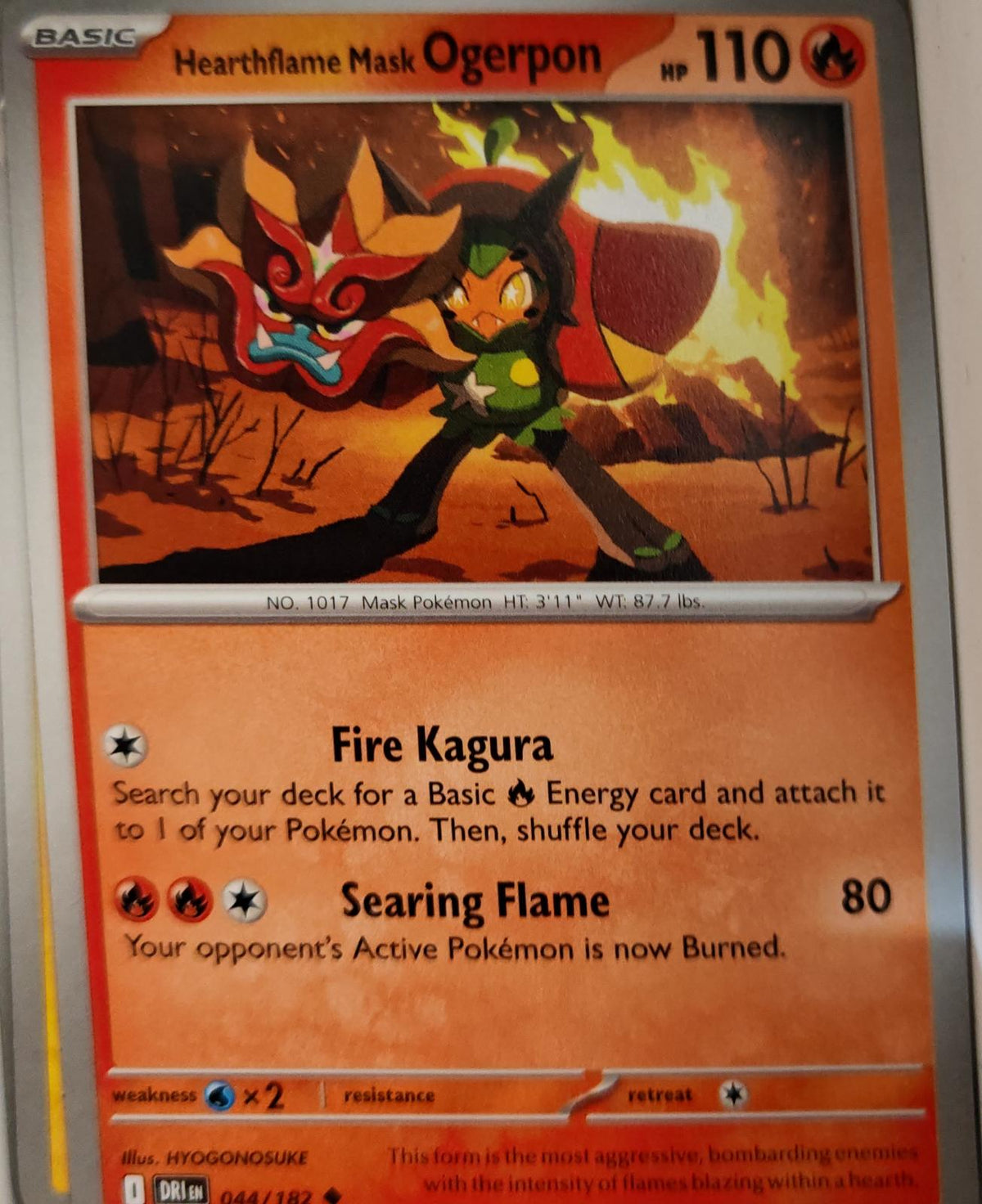 Hearthflame Mask Ogerpon - 044/182 - - DESTINED RIVALS - Pokemon - | AA10-62