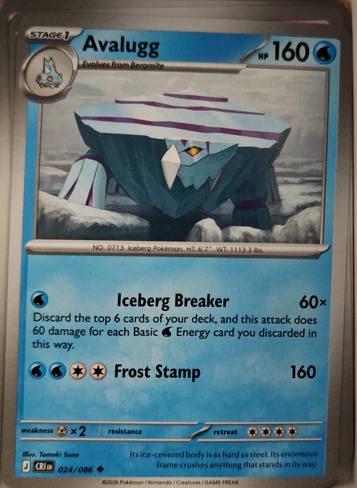 Avalugg - 024/086 - - CHAOS RISING - Pokemon - Uncommon | AA09-12