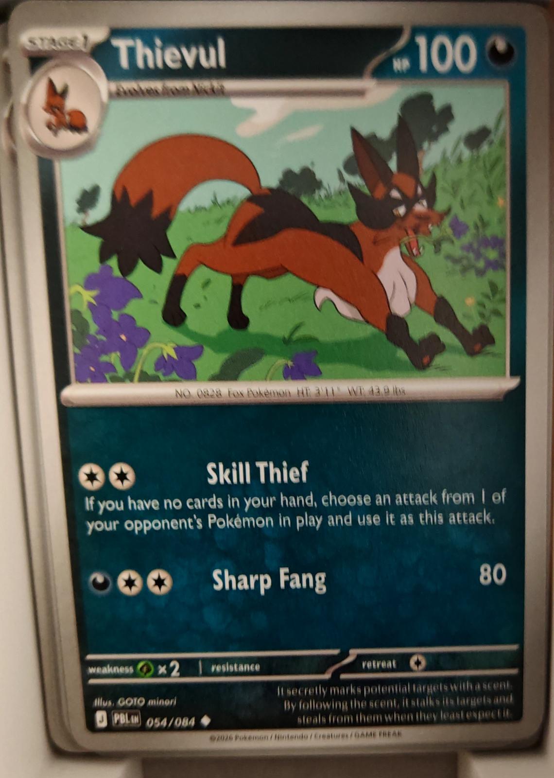Thievul - 054/084 - - PITCH BLACK - Pokemon - Uncommon | AA38-43