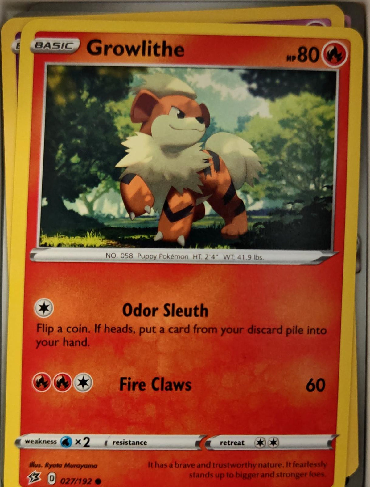 Growlithe - 027/192 - - REBEL CLASH - Pokemon - Common | AA12-17