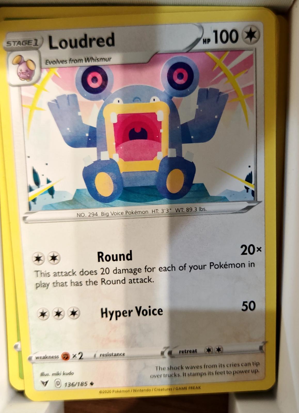Loudred - 136/185 - - VIVID VOLTAGE - Pokemon - Uncommon | AA66-48