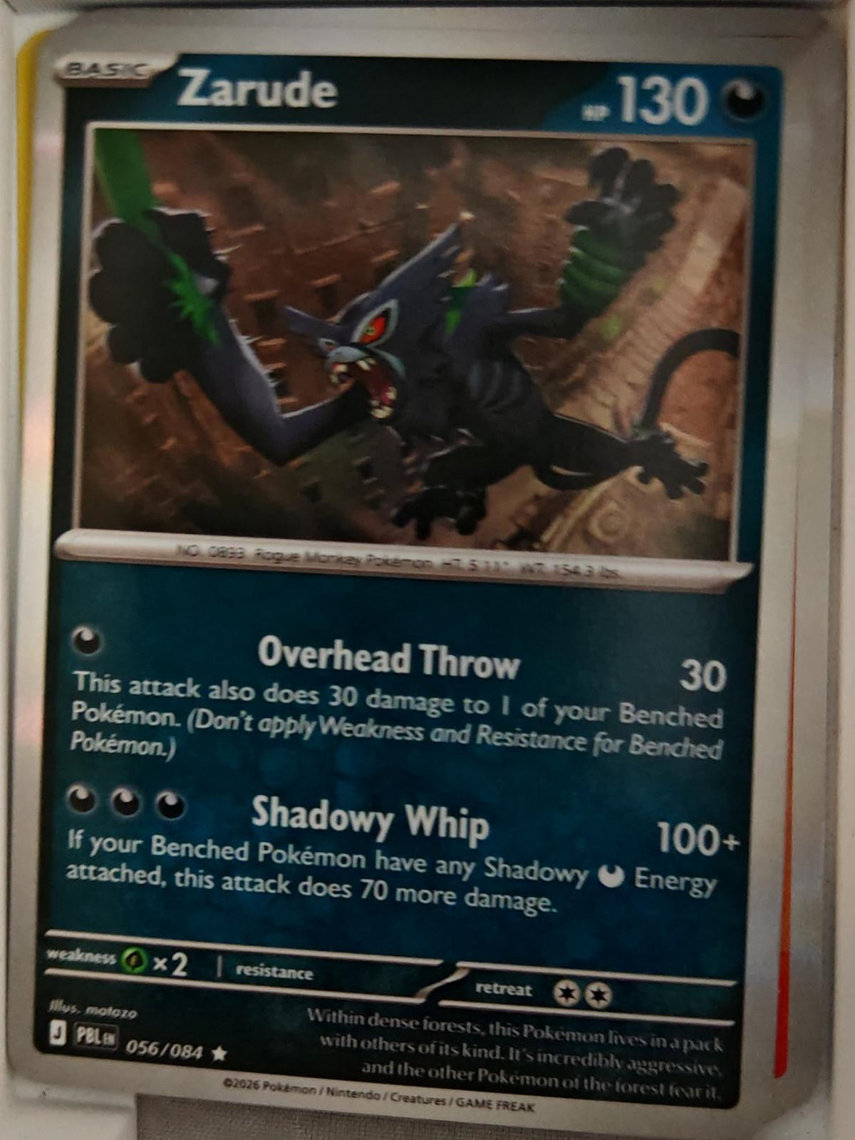 Zarude - 056/084 - Holo - PITCH BLACK - Pokemon - Rare | AA38-5