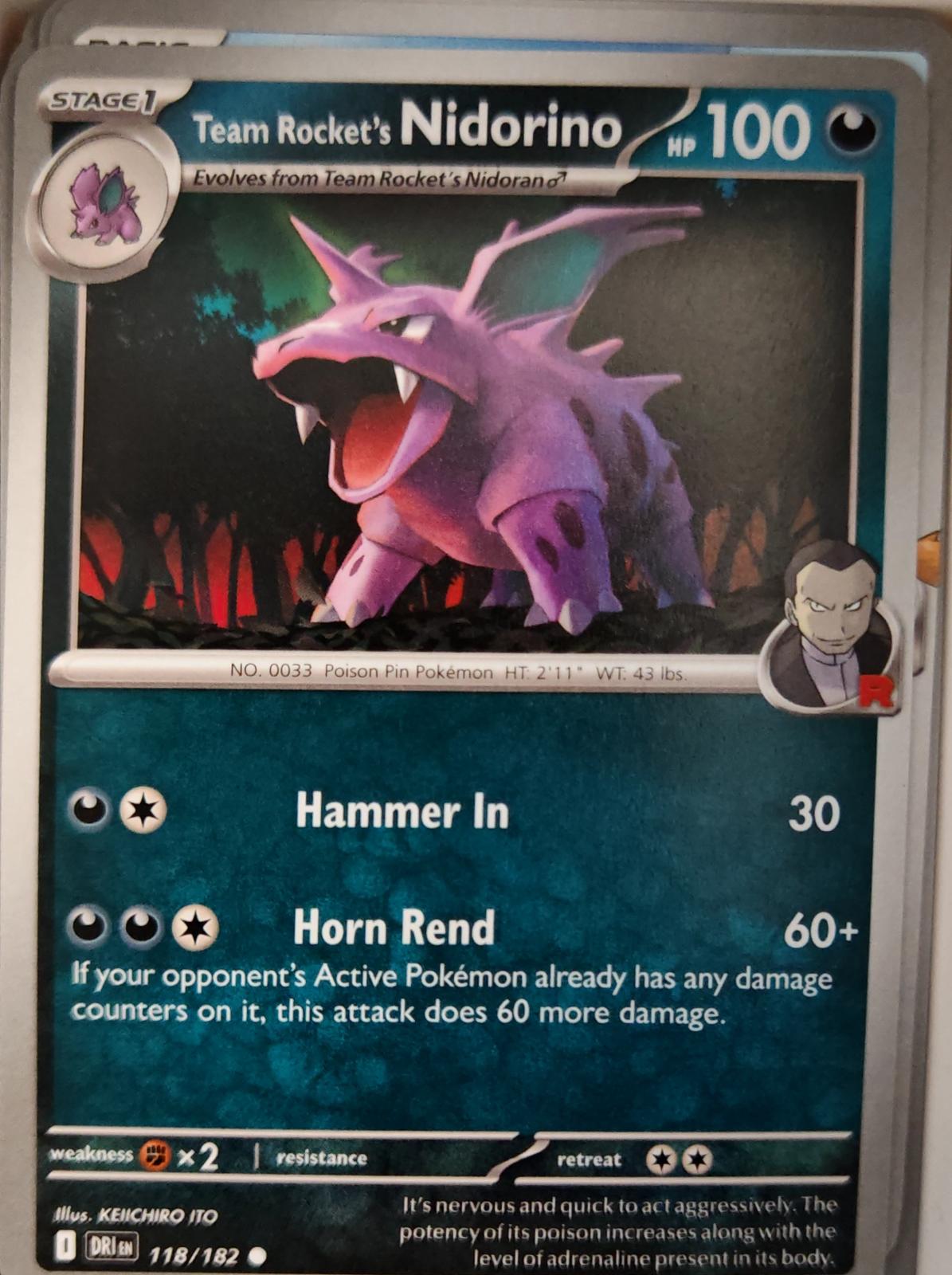 Team Rocket's Nidorino - 118/182 - - DESTINED RIVALS - Pokemon - | AA12-47
