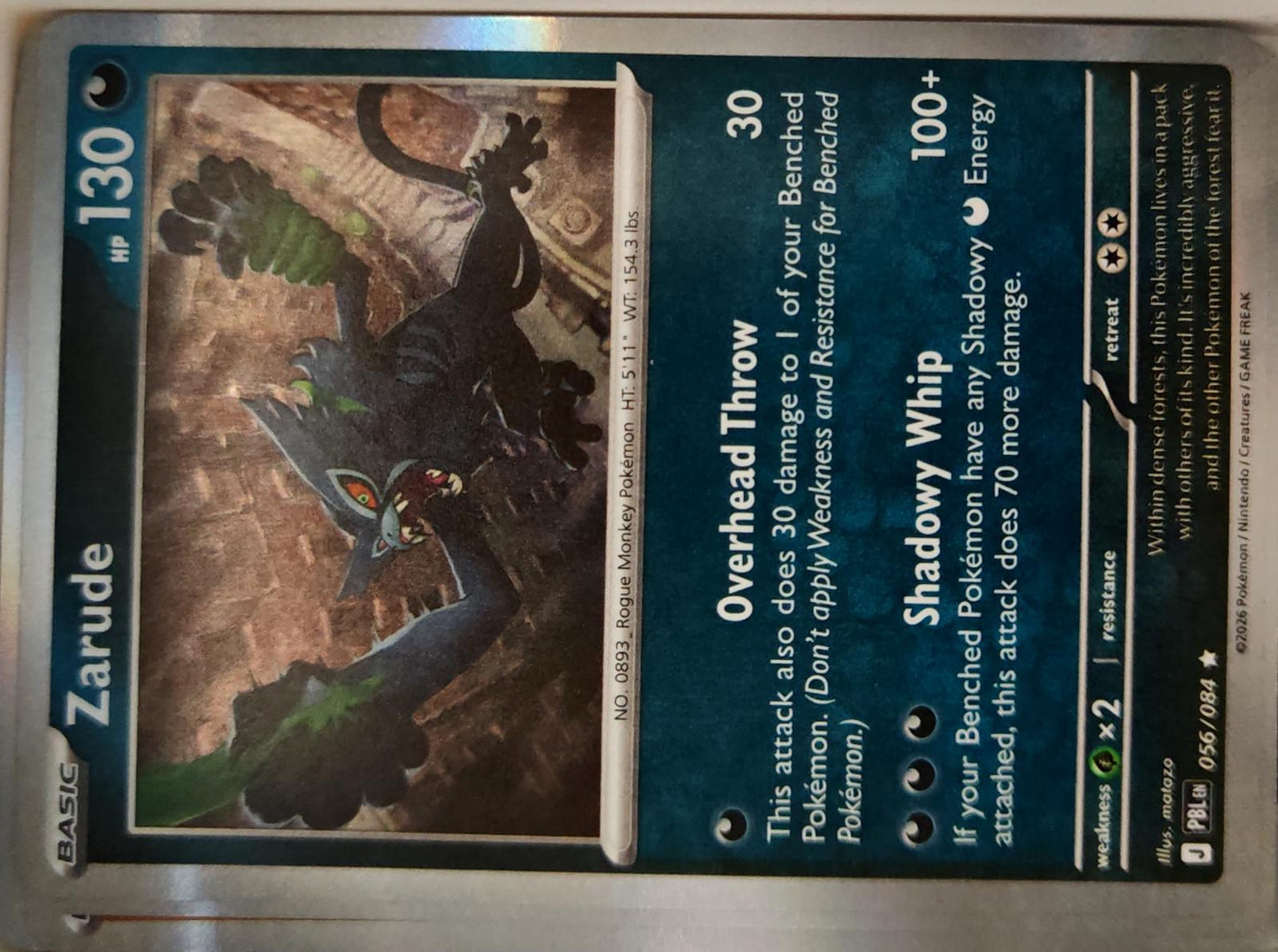 Zarude - 056/084 - Holo - PITCH BLACK - Pokemon - Rare | AA14-15