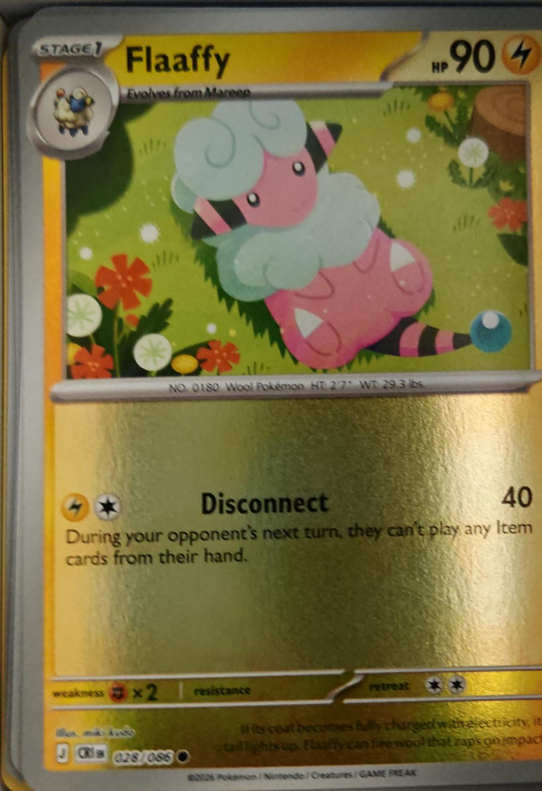 Flaaffy - 028/086 - Reverse Holo - CHAOS RISING - Pokemon - Common | AA31-25
