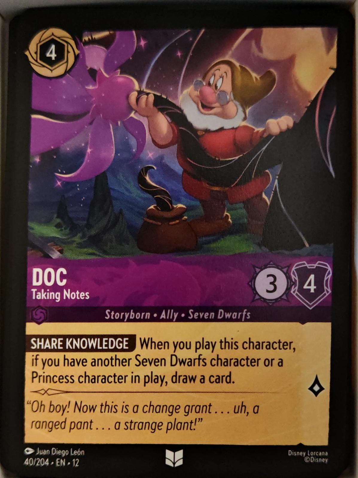 Doc - Taking Notes - 40/204 - - WILDS UNKNOWN - Lorcana - Uncommon | LAA01-26