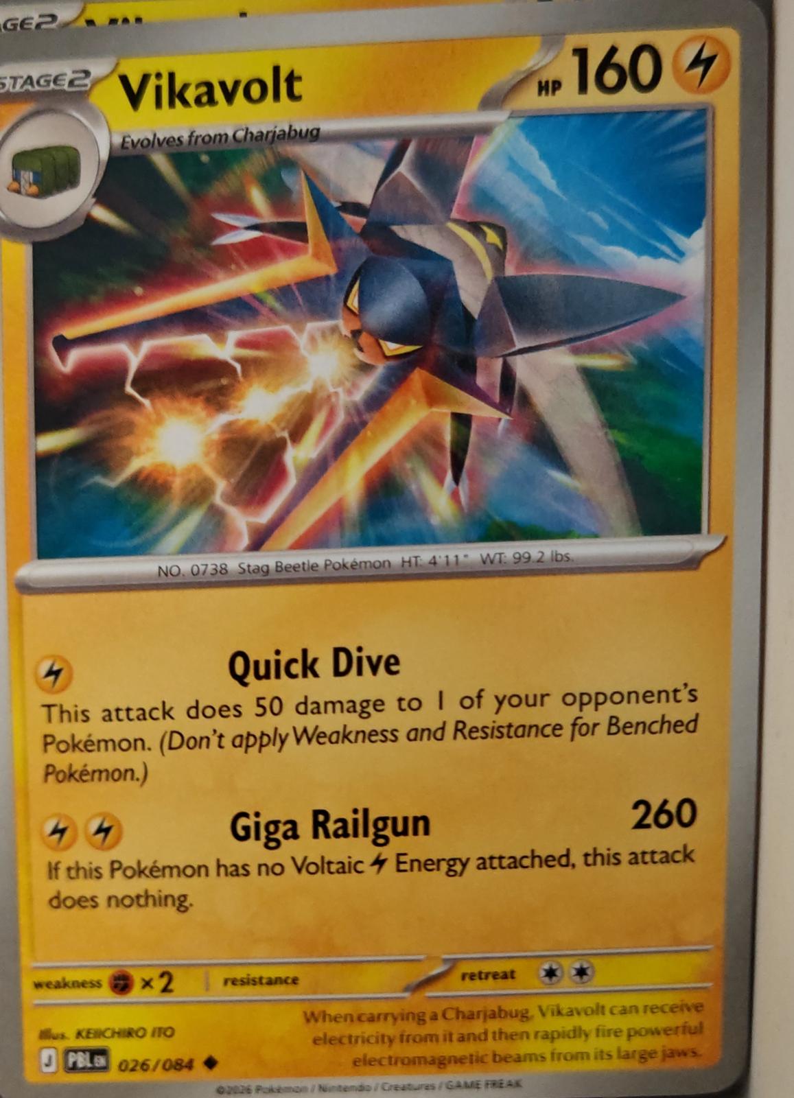 Vikavolt - 026/084 - - PITCH BLACK - Pokemon - Uncommon | AA28-33