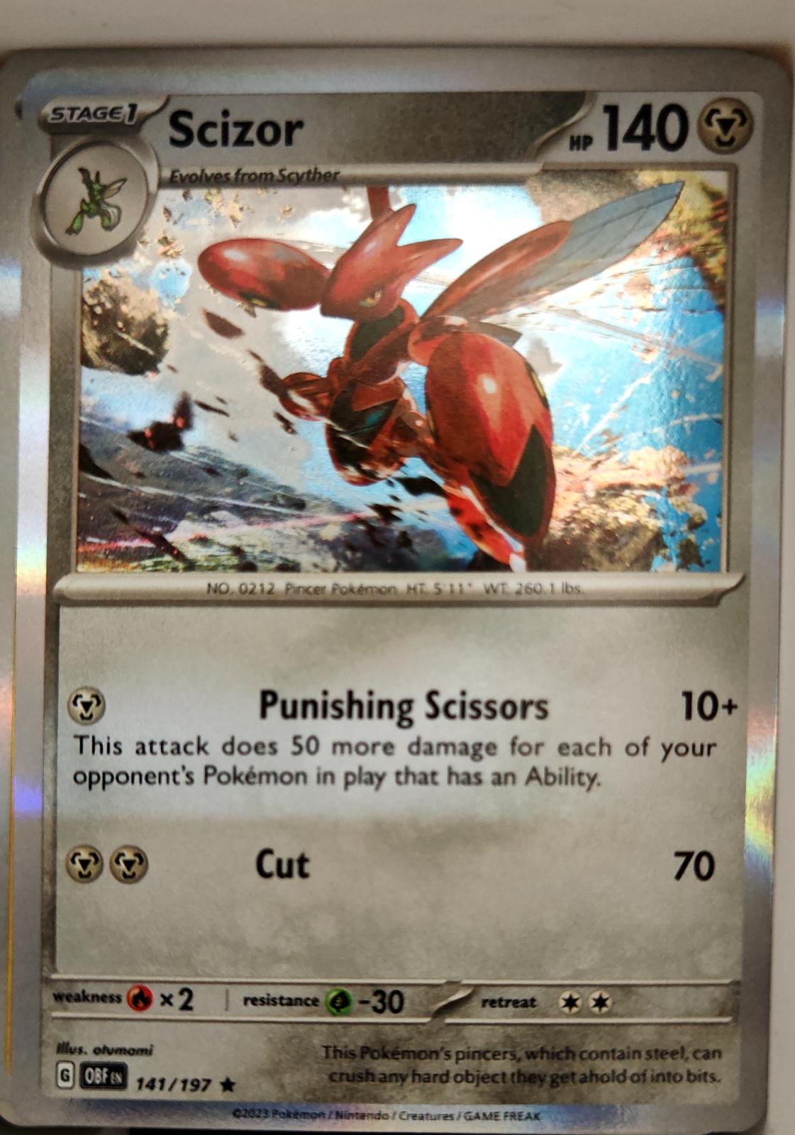 Scizor - 141/197 - Holo - OBSIDIAN FLAMES - Pokemon - Rare | AA06-68