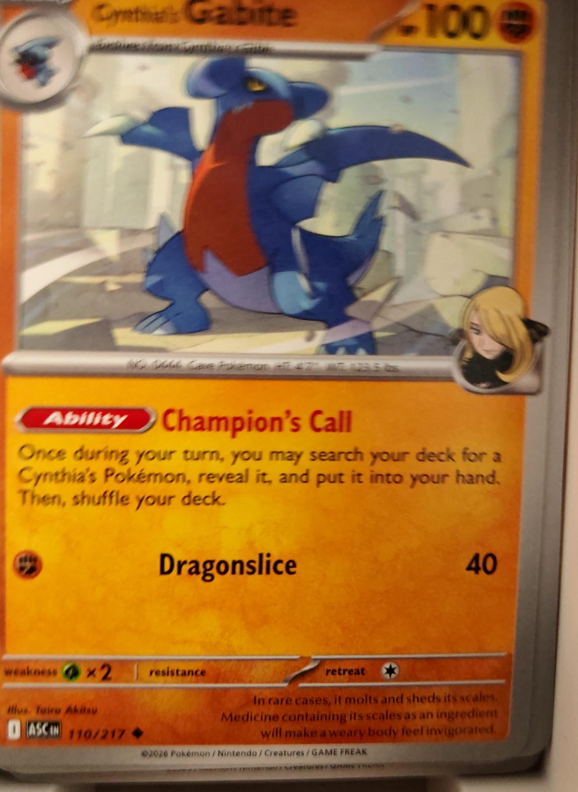 Cynthia's Gabite - 103/182 - - DESTINED RIVALS - Pokemon - Common | AA38-92