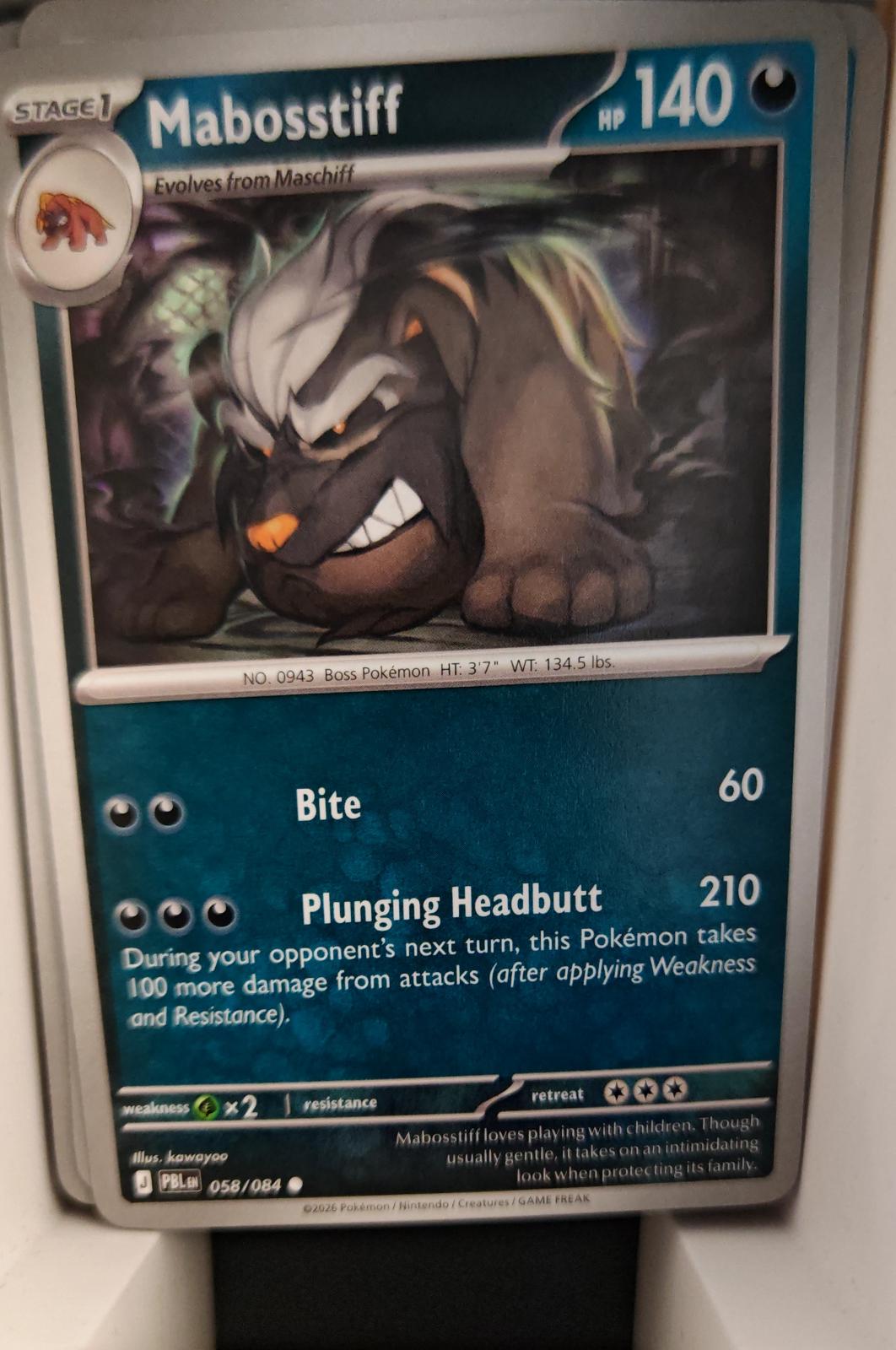 Mabosstiff - 058/084 - - PITCH BLACK - Pokemon - Common | AA32-70