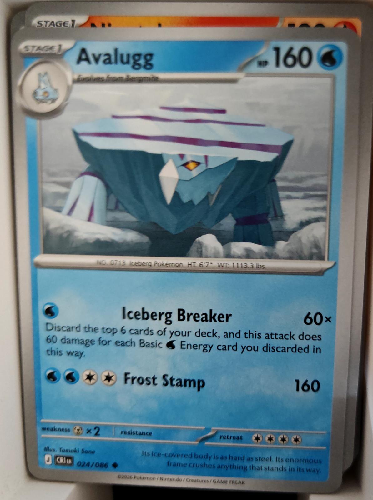 Avalugg - 024/086 - - CHAOS RISING - Pokemon - Uncommon | AA23-89