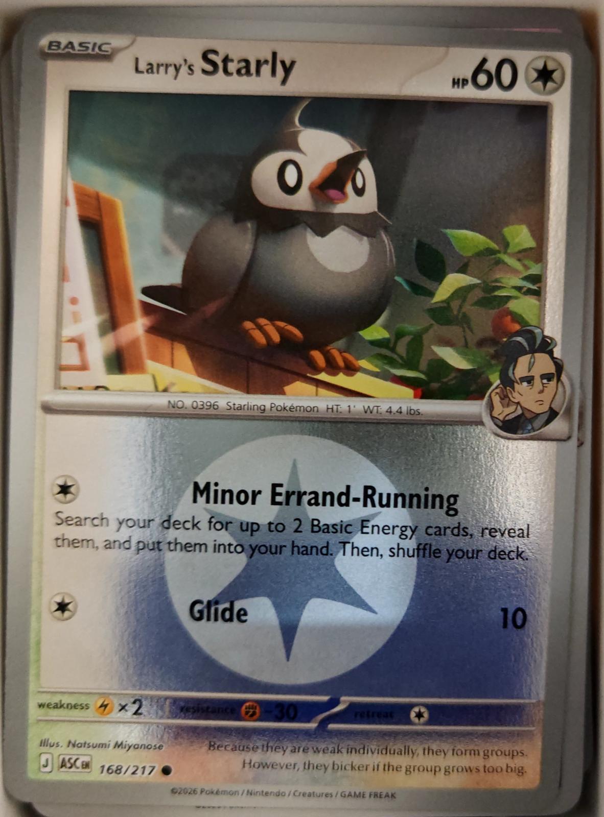 Larry's Starly (Energy Symbol Pattern) - 168/217 - Reverse Holo - ASCENDED HEROES - Pokemon - | AA19-57