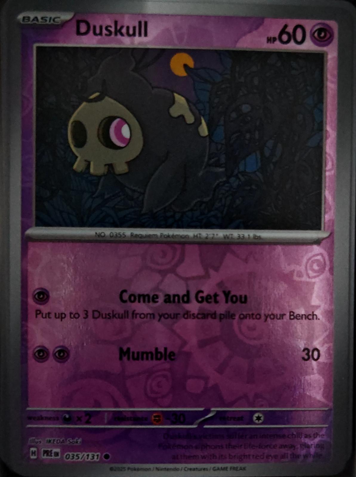 Duskull - 035/131 - Reverse Holo - PRISMATIC EVOLUTIONS - Pokemon - | AA63-26