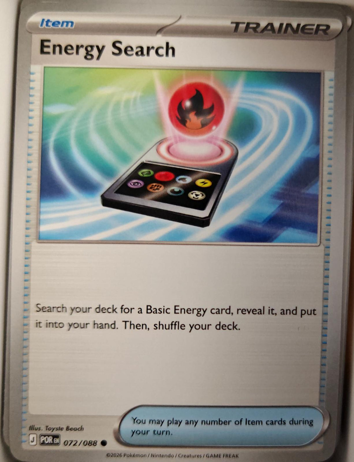 Energy Search - 072/088 - - PERFECT ORDER - Pokemon - Common | AA25-100