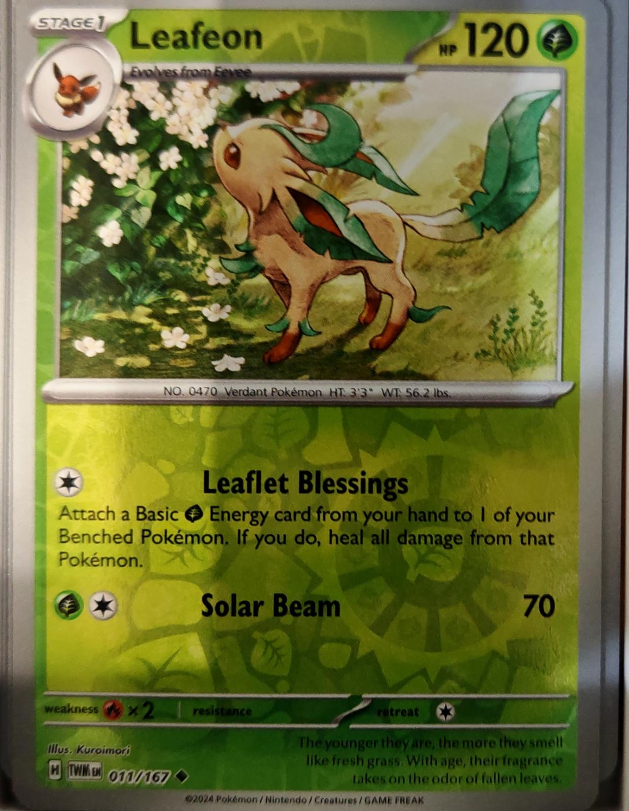 Leafeon - 011/167 - Reverse Holo - TWILIGHT MASQUERADE - Pokemon - | AA75-18