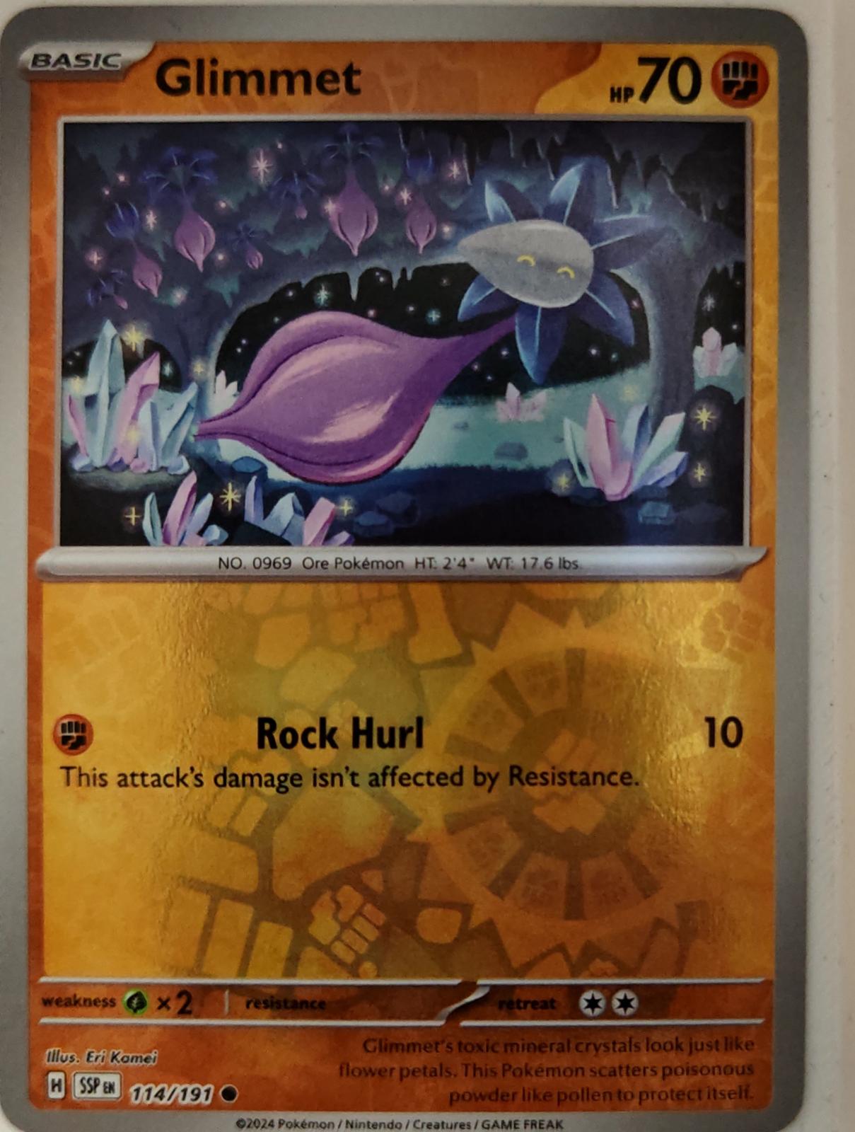 Glimmet - 114/191 - Reverse Holo - SURGING SPARKS - Pokemon - Common | AA19-1
