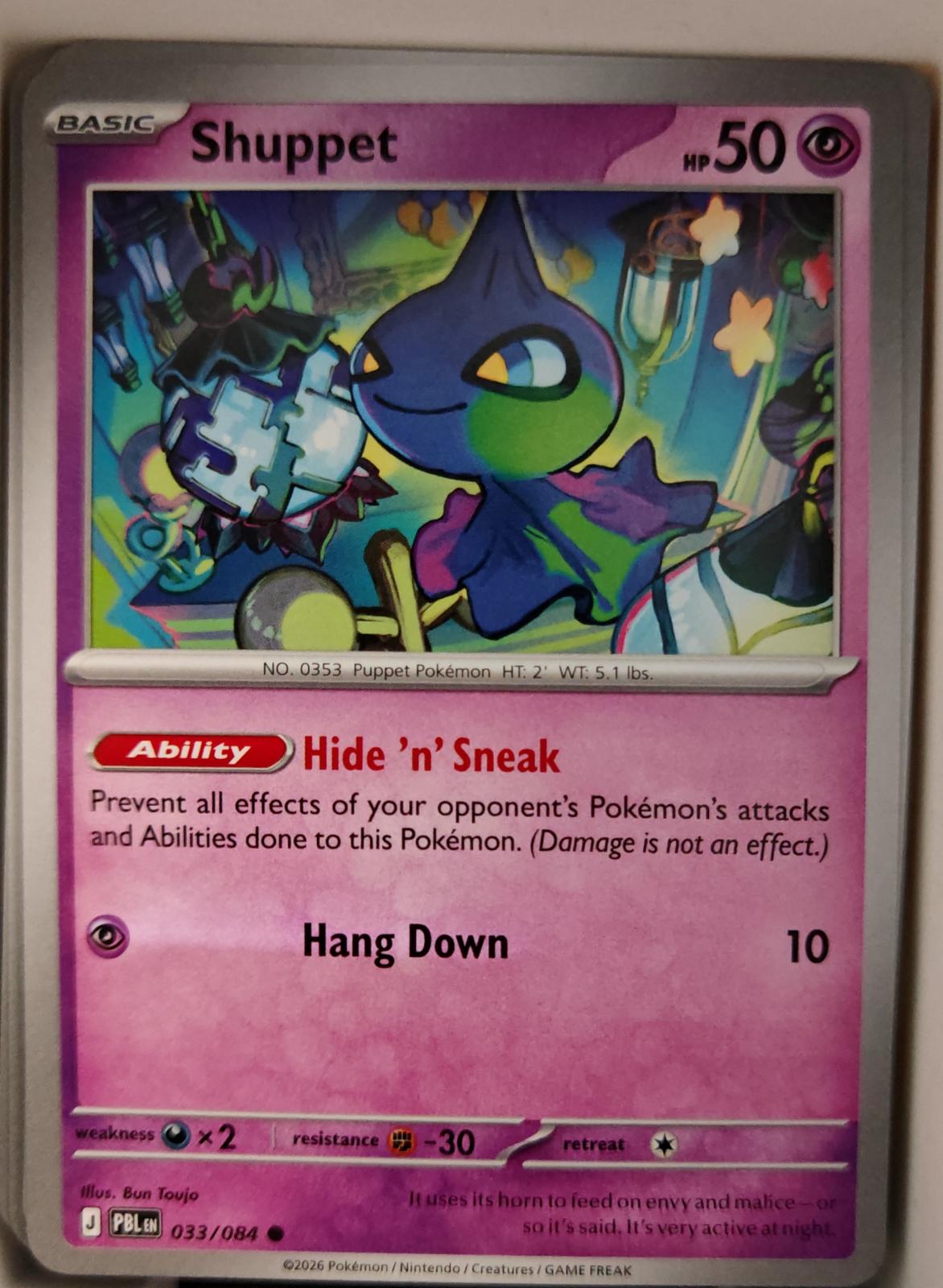 Shuppet - 033/084 - - PITCH BLACK - Pokemon - Common | AA17-62