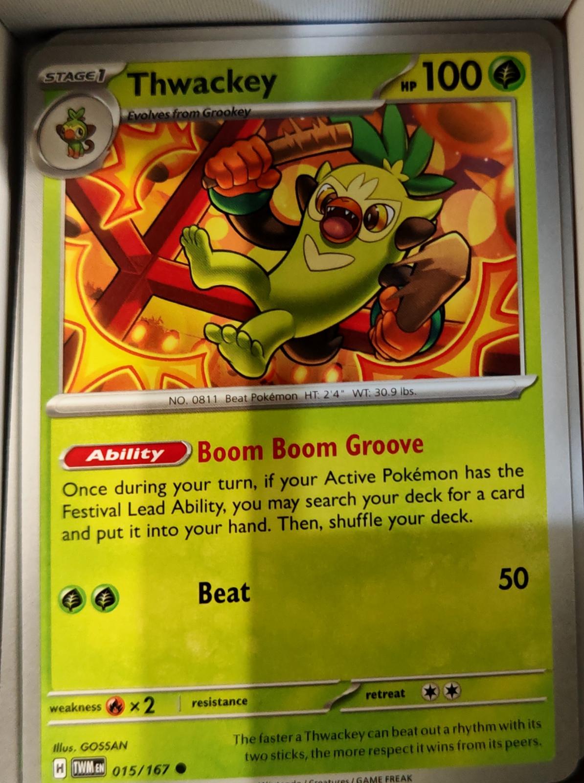 Thwackey - 015/167 - - TWILIGHT MASQUERADE - Pokemon - Common | AA76-26