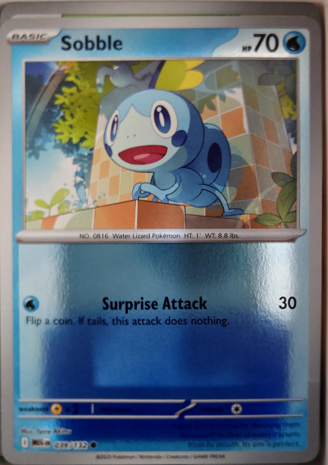 Sobble - 039/132 - Reverse Holo - MEGA EVOLUTION - Pokemon - Common | AA18-93