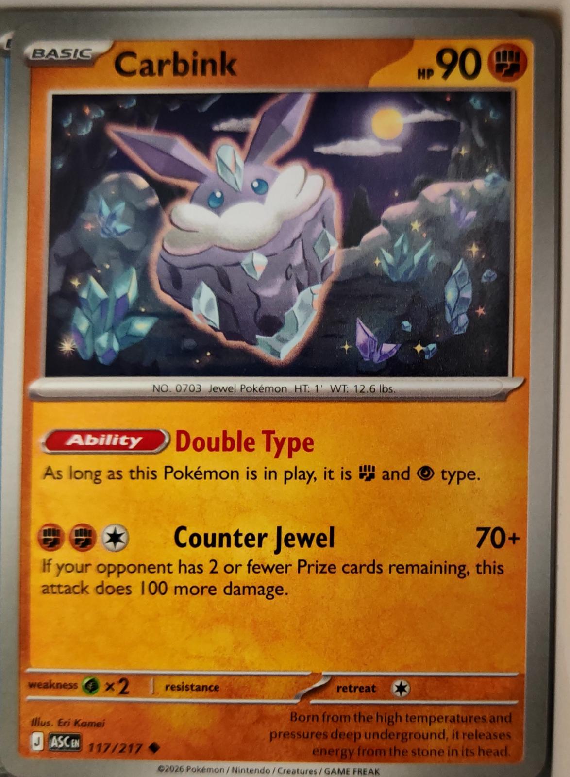 Carbink - 117/217 - - ASCENDED HEROES - Pokemon - Uncommon | AA11-70