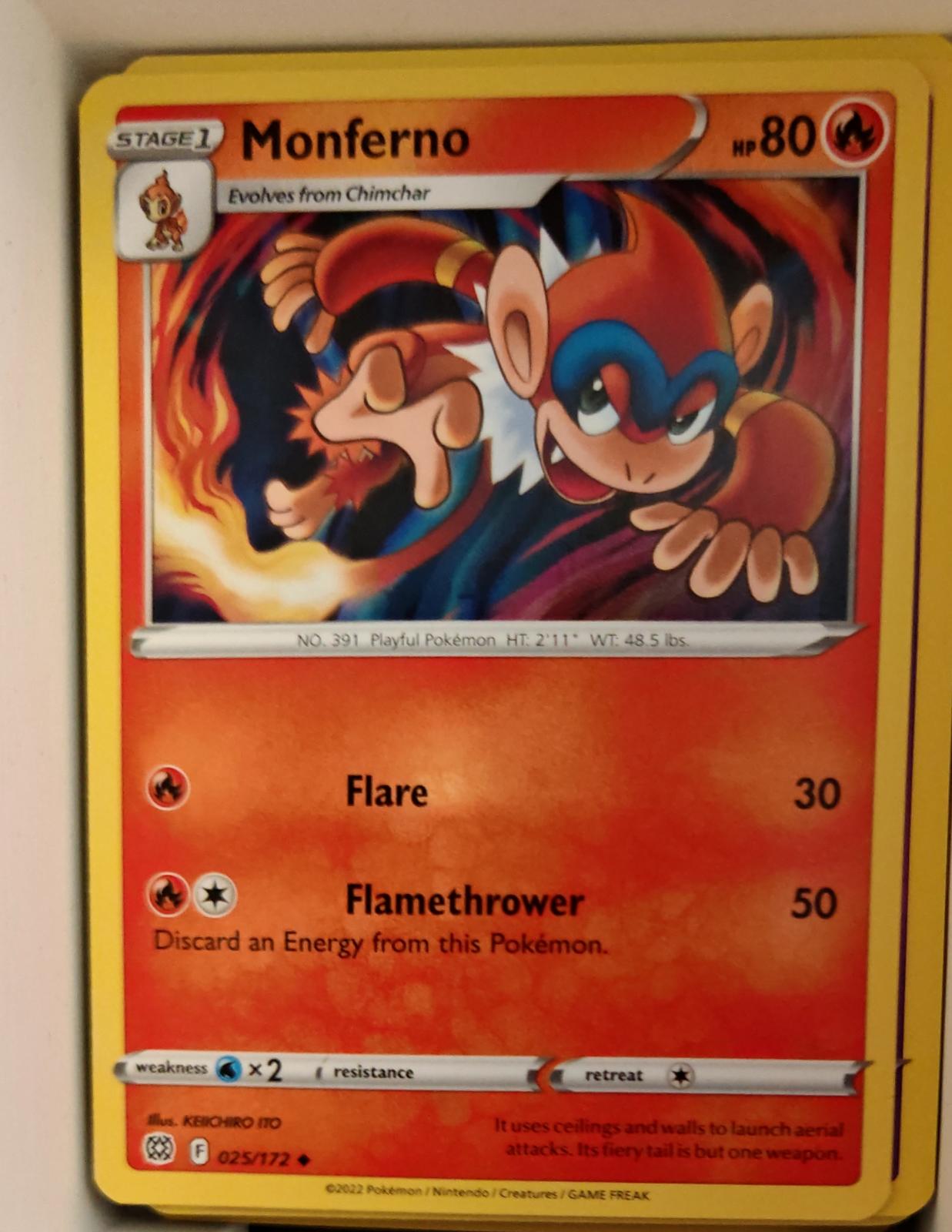 Monferno - 025/172 - - BRILLIANT STARS - Pokemon - Uncommon | AA21-35