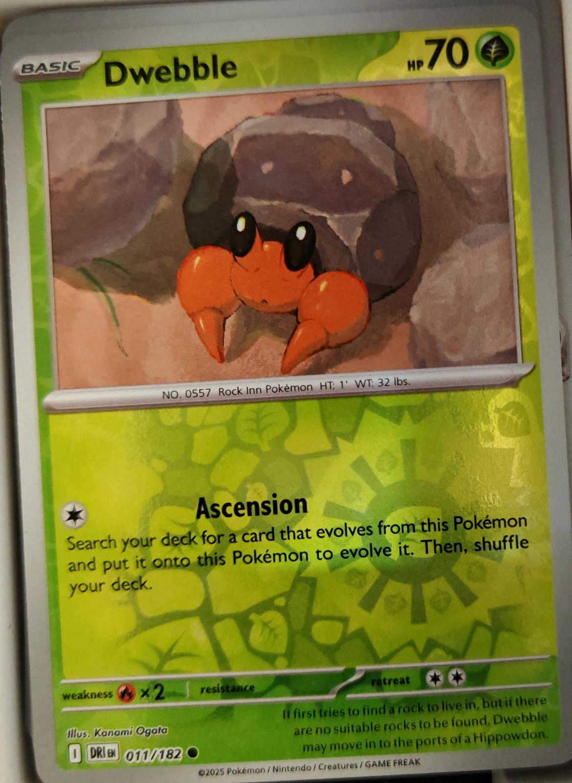 Dwebble - 011/182 - Reverse Holo - DESTINED RIVALS - Pokemon - Common | AA19-50