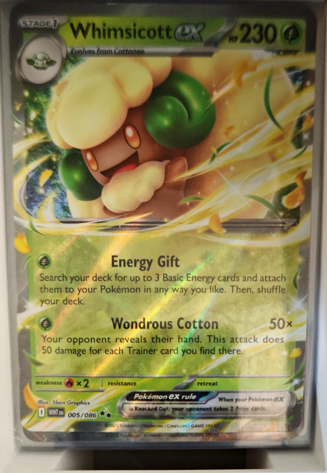 Whimsicott ex - 005/086 - Holo - WHITE FLARE - Pokemon - Double Rare | AA37-39
