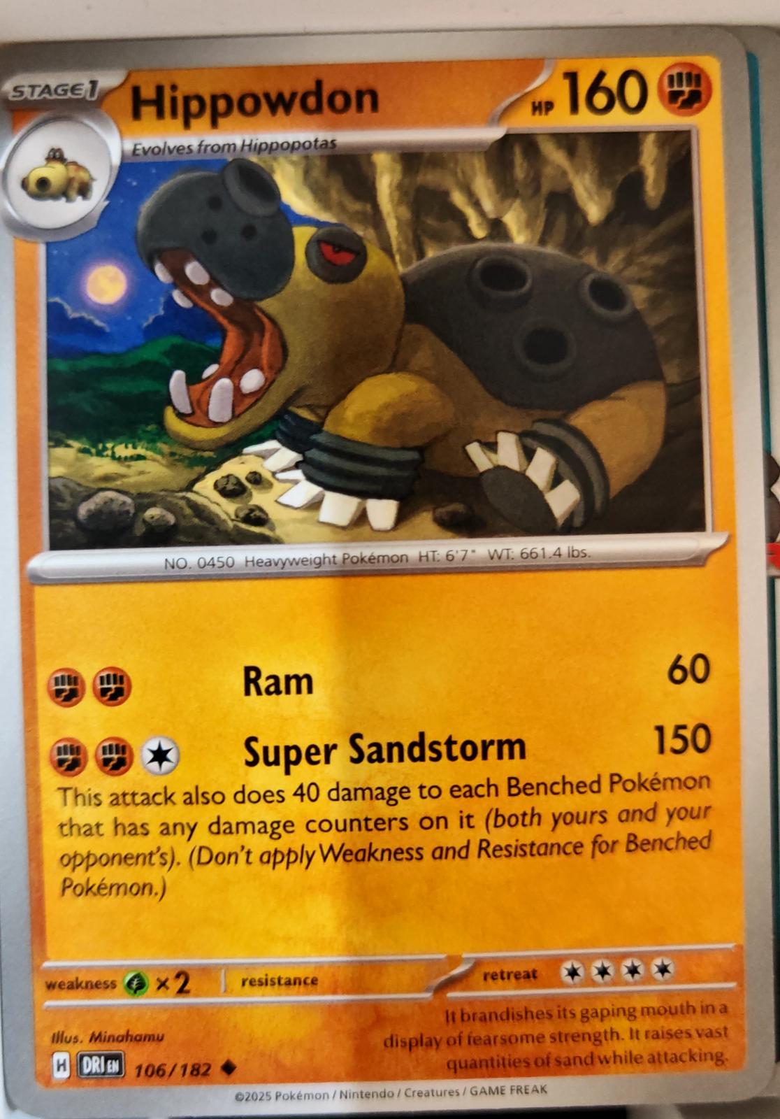 Hippowdon - 106/182 - - DESTINED RIVALS - Pokemon - Uncommon | AA07-98