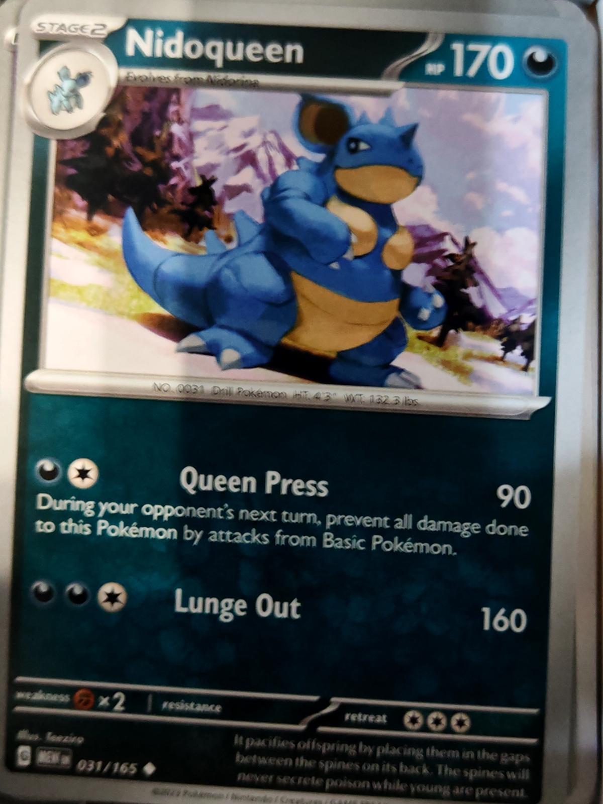 Nidoqueen - 031/165 - - 151 - Pokemon - Uncommon | AA74-19