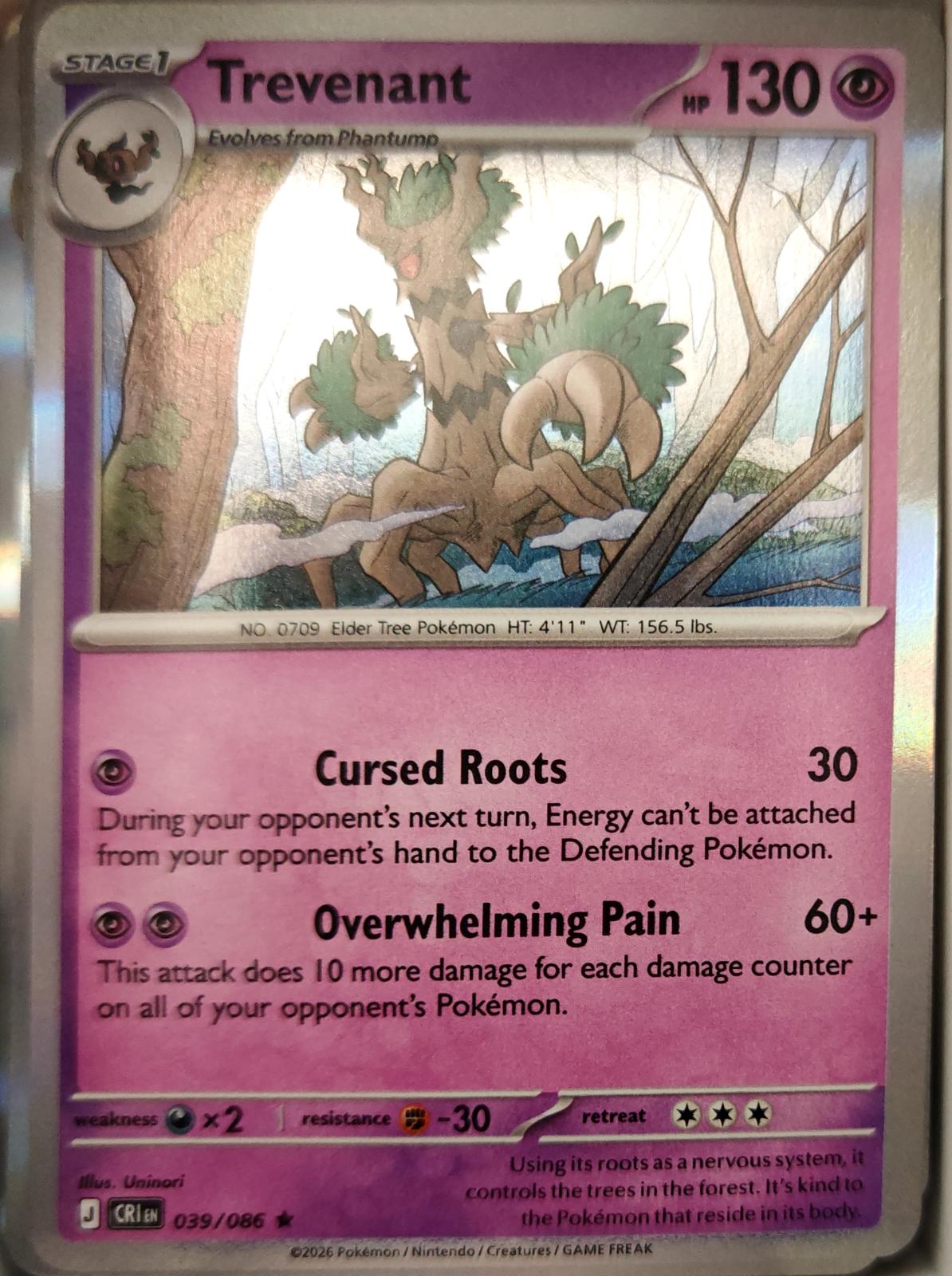Trevenant - 039/086 - Holo - CHAOS RISING - Pokemon - Rare | AA13-75