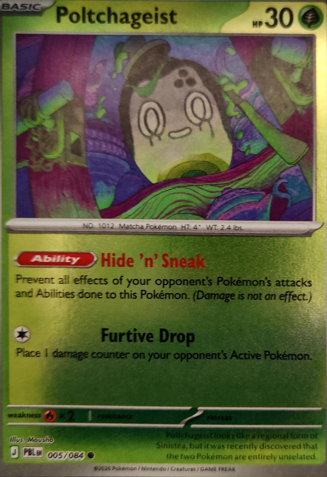 Poltchageist - 005/084 - Reverse Holo - PITCH BLACK - Pokemon - Common | AA14-44
