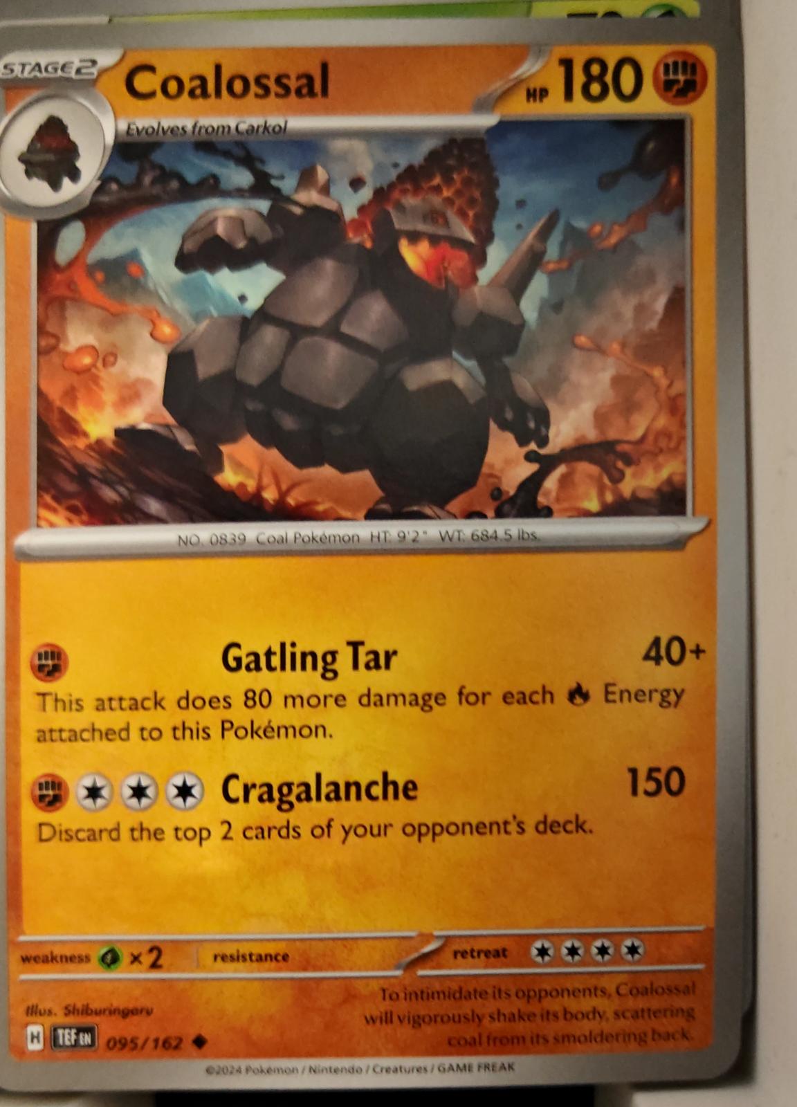 Coalossal - 095/162 - - TEMPORAL FORCES - Pokemon - Uncommon | AA21-95
