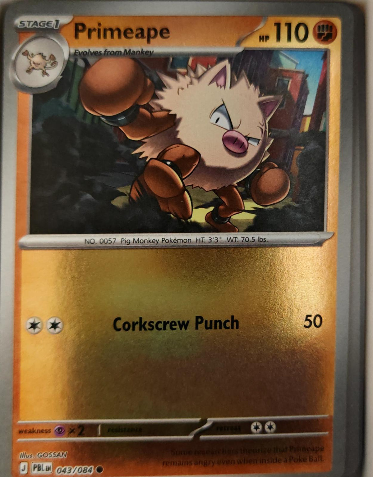Primeape - 043/084 - Reverse Holo - PITCH BLACK - Pokemon - Common | AA26-51