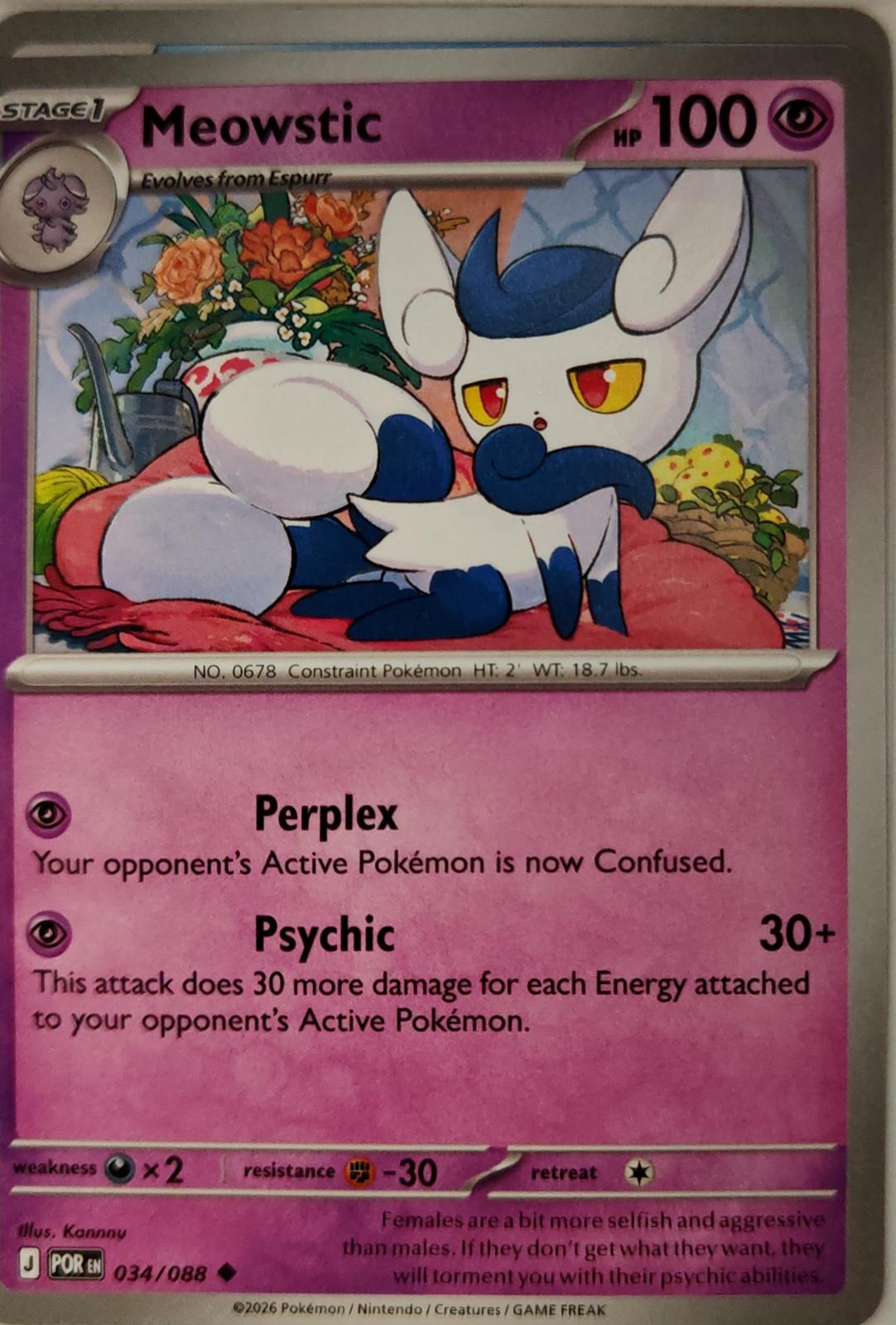Meowstic - 034/088 - - PERFECT ORDER - Pokemon - Uncommon | AA08-2