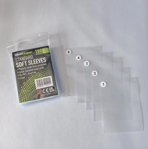 Trading Card Game (TCG): Numbered Soft Penny Sleeves for Sports & Trading Card Sellers