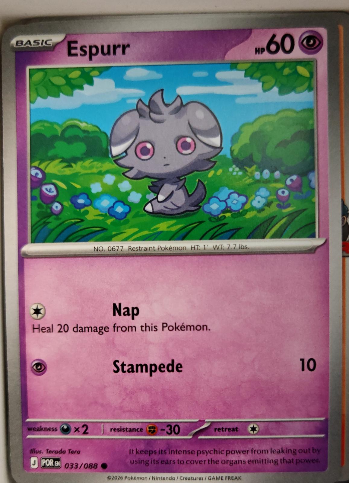 Espurr - 033/088 - - PERFECT ORDER - Pokemon - Common | AA12-79