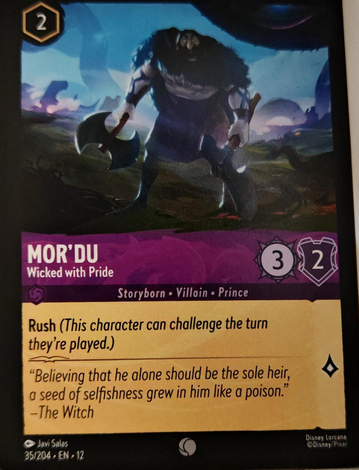 Mor'du - Wicked with Pride - 35/204 - - WILDS UNKNOWN - Lorcana - | LAA01-15