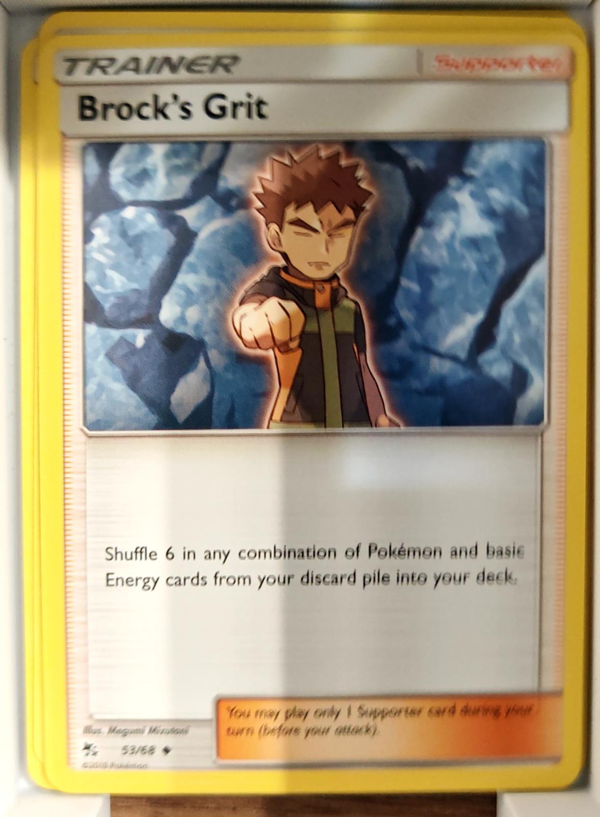 Brock's Grit - 53/68 - - HIDDEN FATES - Pokemon - Uncommon | AA70-9